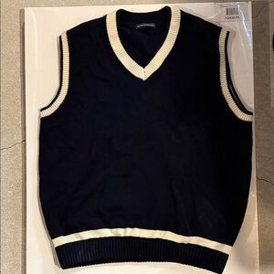 Navy and Cream Sweater Vest
